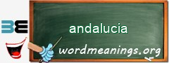 WordMeaning blackboard for andalucia